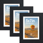 5x7 Picture Frame Black - 3 Pack, Solid Wood Frame, with HD Tempered Glass, Displays 4x6 or 5 x 7 Photo, for Tabletop & Wall in Living Room, Bedroom, Office, Gallery