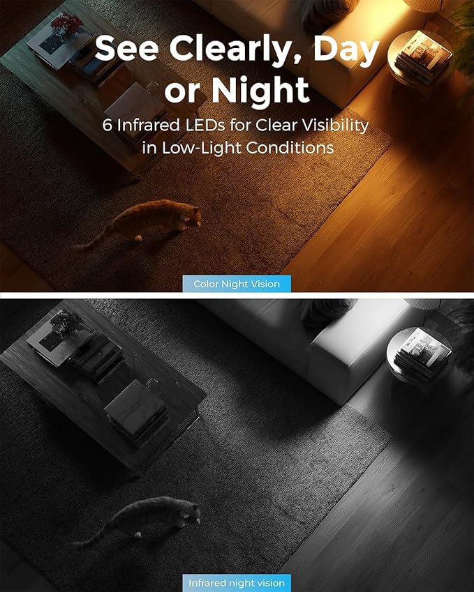 Devo Indoor Smart Cameras for Home Security 2K, 360 Pan-Tilt Human Pet Dog Baby - Image 7