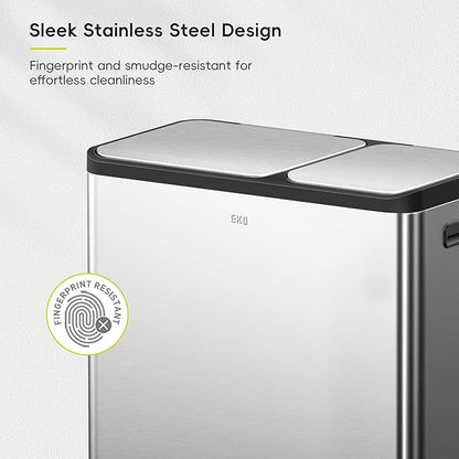 EKO EcoCasa Stainless Steel Dual Step Trash Can - Image 7