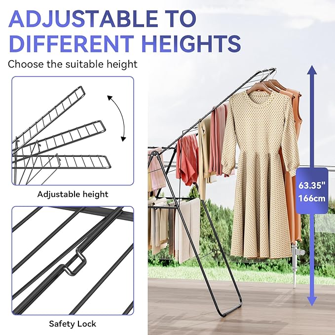 APEXCHASER Clothes Drying Rack, Foldable Oversized Drying Rack Clothing - Image 3