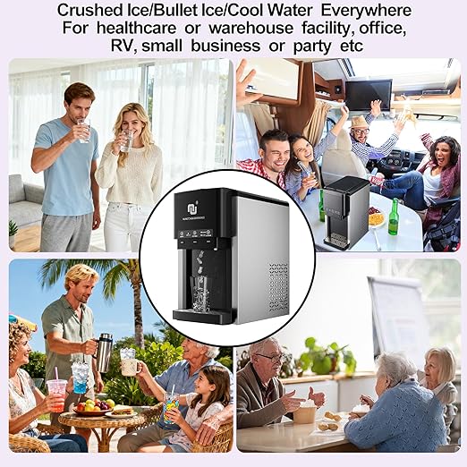 NUNET 3-in-1 Water Bottle Bottom-Loading Ice Dispenser Water Cooler Crusher - Image 9