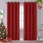 DUALIFE Red Curtains for Bedroom 84 Inches Long Room Darkening Blackout Drapes by DUALIFE