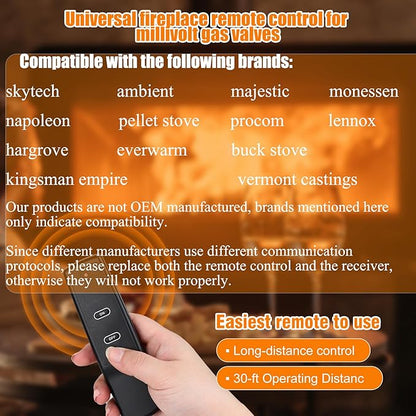 Primary Fireplace Remote Control.for Standard Millivolt Gas Valves.Fit - Image 4