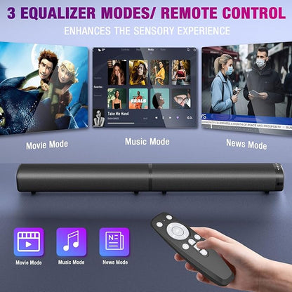 Puriom Sound Bar for Smart TV, 100W Sound Bar - Image 3