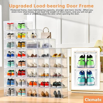 Clemate Upgraded X-Large Shoe Storage Box, 8 Pack, Shoe Box Clear Plastic - Image 5