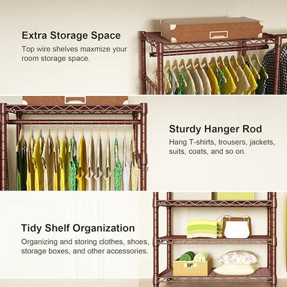 Ulif E1 Heavy Duty Closet Garment Rack, 6 Tiers Adjustable Metal Freestanding - Image 5