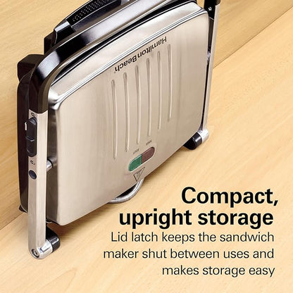 Hamilton Beach Panini Press, Sandwich Maker & Electric Indoor Grill, Upright - Image 6