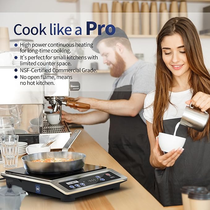 ChangBERT Induction Cooktop, Commercial Grade Portable Cooker, Large 8” Heating - Image 7