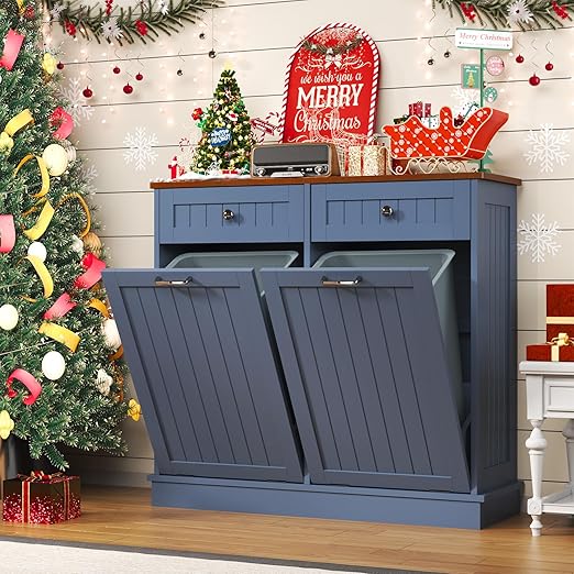 Tilt Out Trash Can Cabinet by LOUVIXA