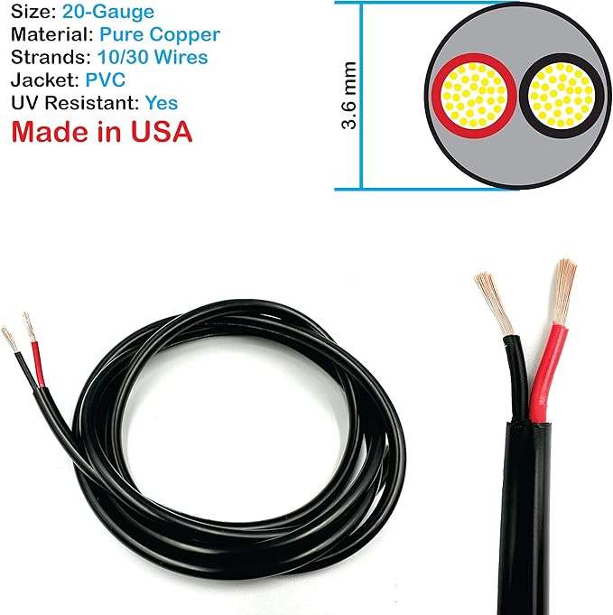 NATIONAL Wire & Cable – 20 AWG 2-Conductor Premium Copper Wire, 25 ft, Stranded - Image 2