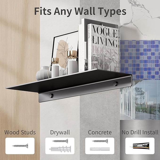 Danpoo Metal Wall Shelf, Small Bathroom Shelf - Image 7
