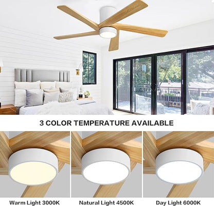 WINGBO 54 Inch Flush Mount DC Ceiling Fan - Image 5