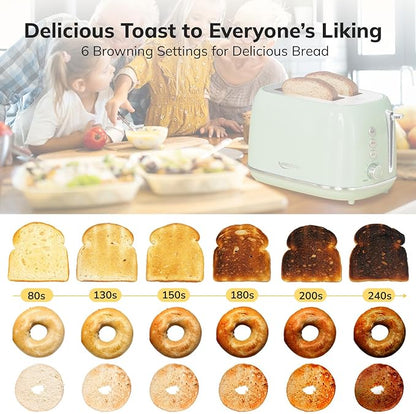 2 Slice Stainless Steel Toaster Retro - Image 3
