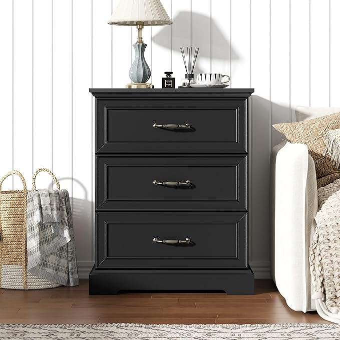 Nightstand Set of 2, Rustic Farmhouse Wood Small Dresser, Bedside Table - Image 3
