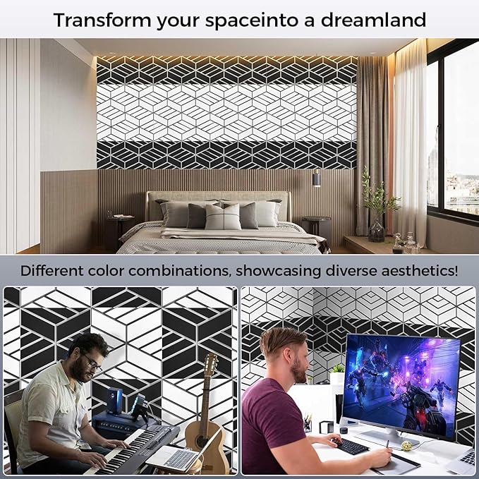 8 Pack 2-Layer Soundproof Wall Panels, 15.7 x 15.7 x 0.43 in Large Sound Proof - Image 5