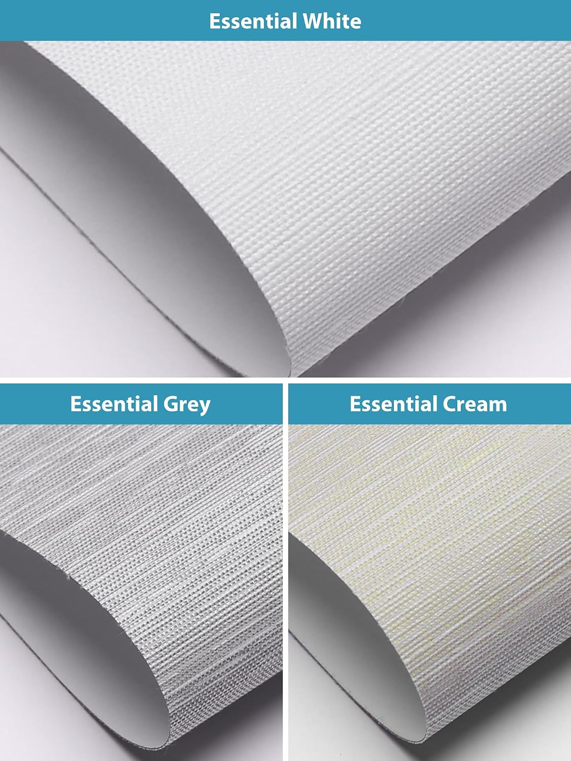 SmartWings Motorized Smart Roller Shades, 100% Blackout Samples | Customized Roller Blinds Fabric with Light Blocking Coating, Color Samples for Reference