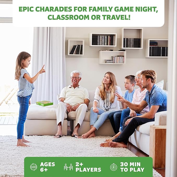 Epic Charades Game for Kids Ages 6+ – 200 Act Out & Explain Cards - Image 2