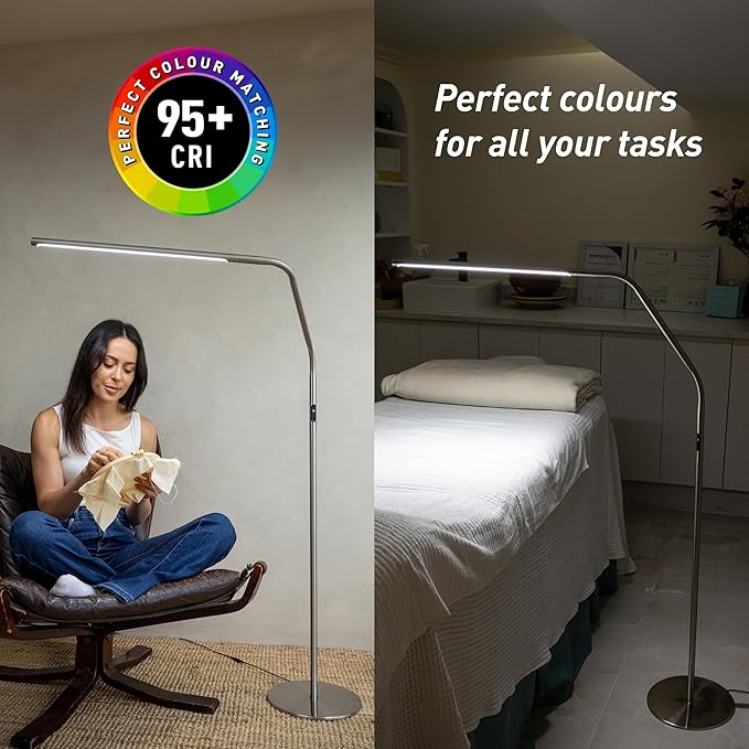 Daylight Slimline 4™ LED Floor Lamp in Brushed Steel - Image 3