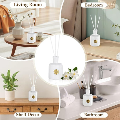 XEPTLE Reed Diffuser Set, 7.04 oz Creamy Gardenia Scent Diffuser - Image 6