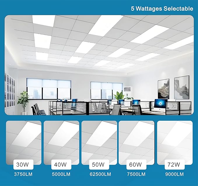 2x4 FT LED Light Flat Panel, 5 CCT 3K | 3.5K | 4K | 5K | 6.5K, Dimmable - Image 3