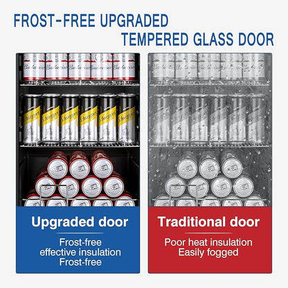 17Inch Beverage Refrigerator and Cooler Freestanding, 96 Cans Mini Fridge - Image 7
