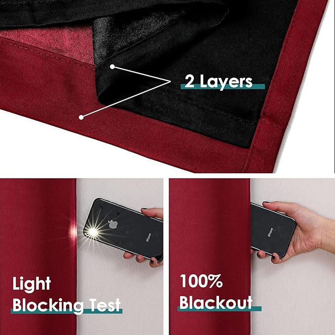 ChrisDowa 100% Blackout Curtains 120 inch Long - Image 4