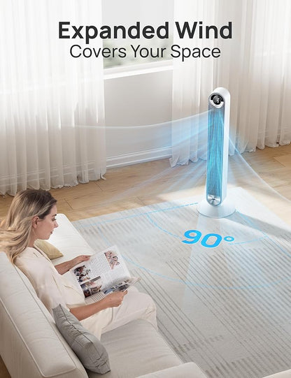 Dreo Tower Fan for Bedroom, Upgrated DC 9 Speeds Ultra-Quiet Floor Fan - Image 5