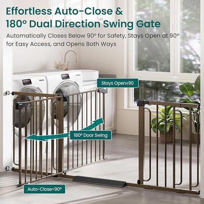 Cumbor Extra Wide Baby Gate, 36.6-69" Walk-Through Dog Gate - Image 4