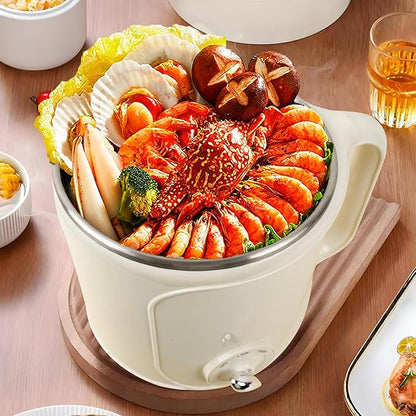 Electric Hot Pot with Steamer: 2.0L Ramen Cooker, Dual Power Adjustment - Image 2