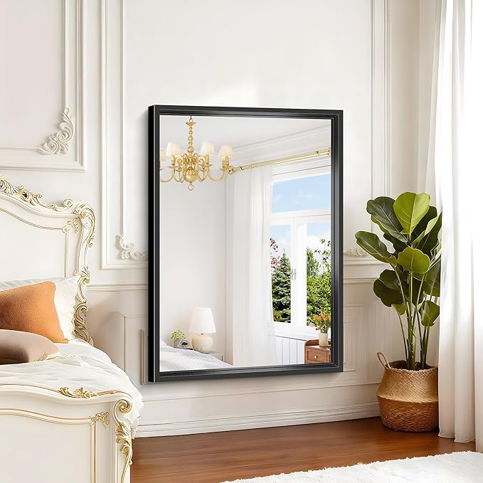 Black Bathroom Mirror, 36x48 Inch Large Rectangle Mirror, 0.6" Thickened Deep - Image 6