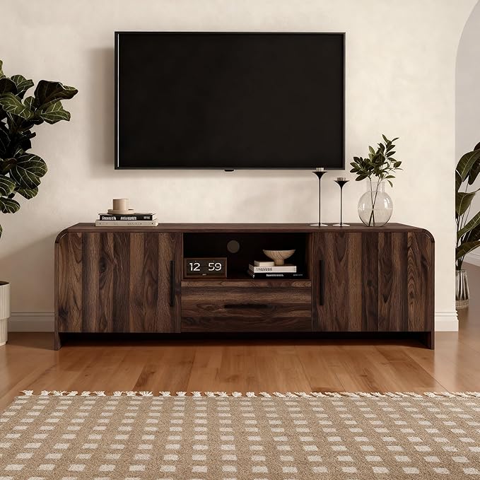 LuxenHome 70" Mid-Century Modern TV Stand - Image 5