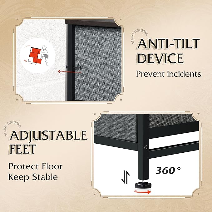 WLIVE 9-Drawer Dresser, Fabric Storage Tower - Image 7