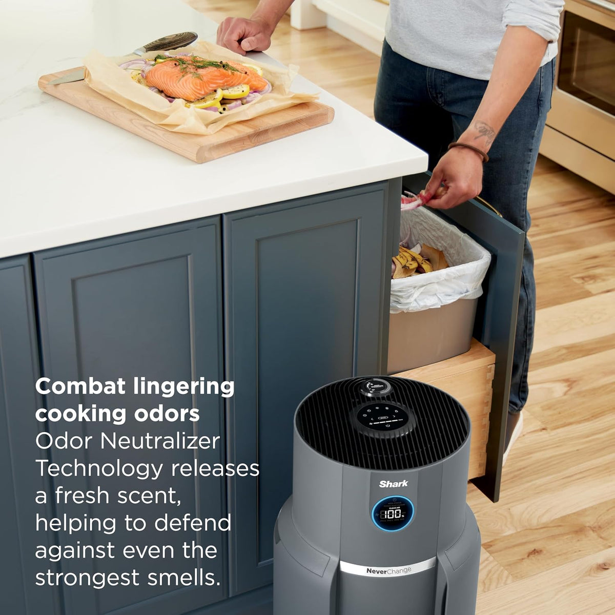 shark neverchange air purifier max, hp301, grey, package contents