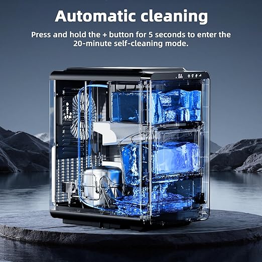 Antarctic Star Crescent Ice Maker, Slow-Melting Countertop Ice Maker, 27 Lbs/24H - Image 5