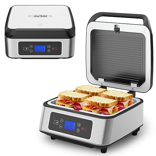 Electric Panini Press Sandwich Maker, 1300W Smokeless Indoor Grill by LightUpLife