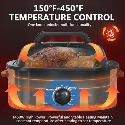 SUNVIVIPRO Roaster Oven 28 Quart, Electric Turkey Roaster - Image 3