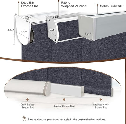 Motorized Roller Shade: 100% Blackout, Electric Blinds, Compatible - Image 7