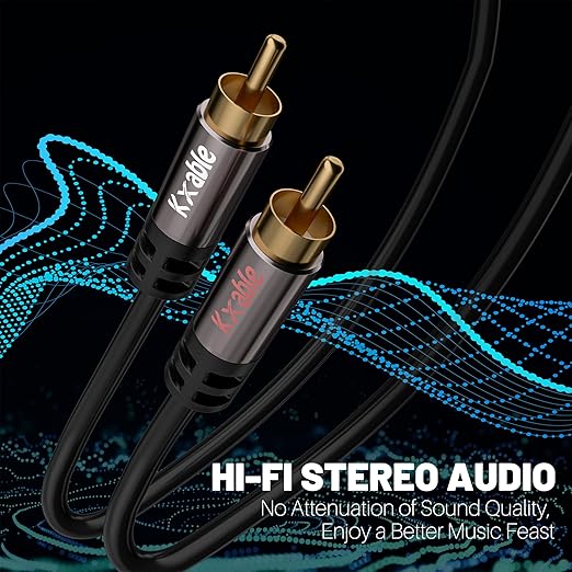 RCA Cable 50FT, 2RCA Male to 2RCA Male Stereo Audio Cable, 【Oxygen-Free Copper - Image 3