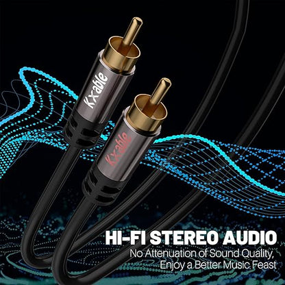 RCA Cable 50FT, 2RCA Male to 2RCA Male Stereo Audio Cable, 【Oxygen-Free Copper - Image 3