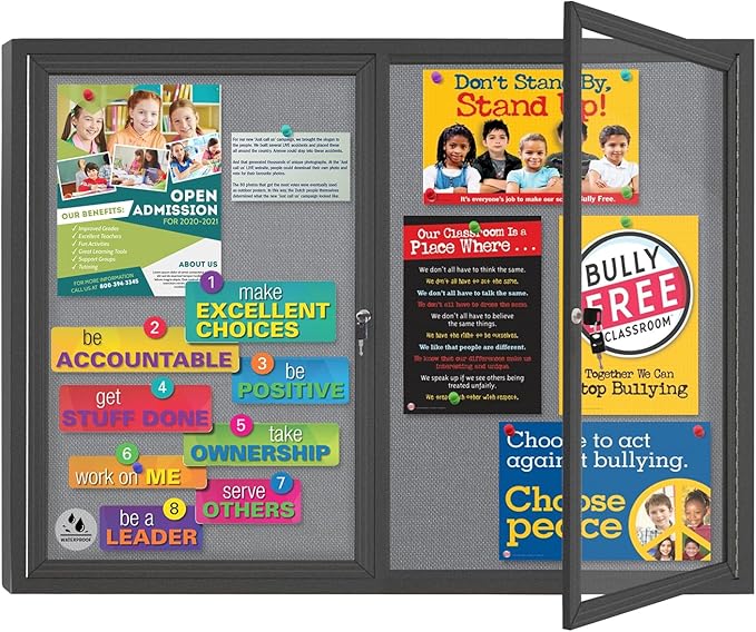 Enclosed Bulletin Board Lockable, Double-Door Weatherproof Outdoor Noticeboard by EnclosedBulletinBoard