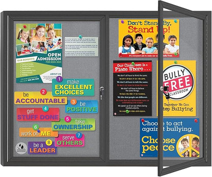 Enclosed Bulletin Board Lockable, Double-Door Weatherproof Outdoor Noticeboard by EnclosedBulletinBoard