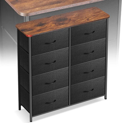 Curved Profile Dresser for Bedroom, Chest of Drawers, 8 Storage Drawers by Sonharlar