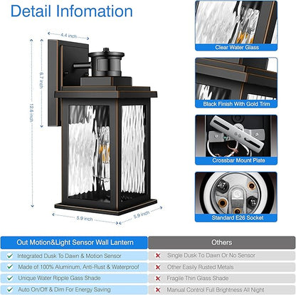 Motion Sensor Outdoor Lights Wall Mount, Dusk to Dawn Exterior Light Fixture - Image 6