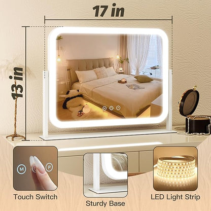 FENNIO Vanity Mirror with Lights 17''x13'' Makeup Mirror with Lights, Vanity - Image 7