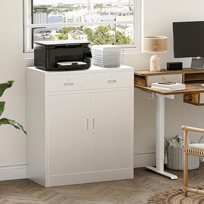 Metal Storage Cabinet with 2 Drawers 36" H - Image 2