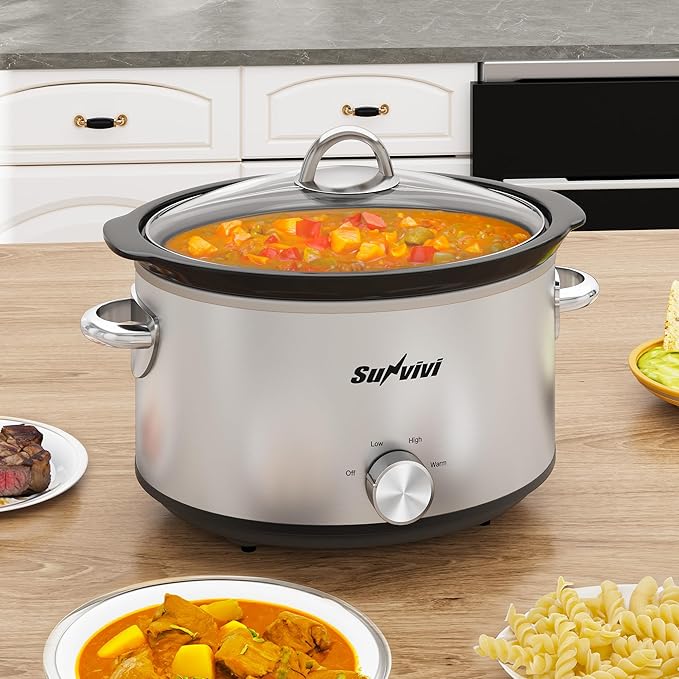 Sunvivi Small Slow Cooker 4QT, Mini Food Warmer - Image 2