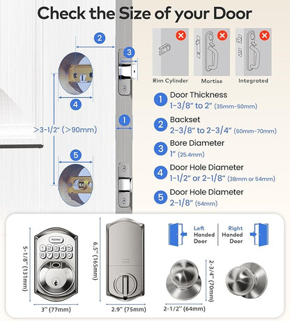 TEEHO TE012W-K WiFi Smart Keyless Entry Door Lock - Image 6