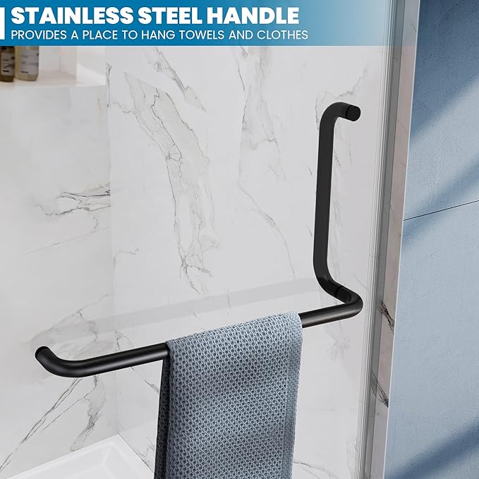 Bathroom Frameless Shower Door 34" W*72" H, 5/16" Clear Tempered Glass Hinged - Image 4