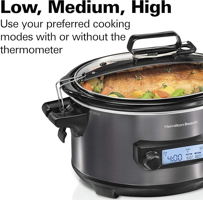 Hamilton Beach Portable 6 Quart Set & Forget Digital Programmable Slow Cooker - Image 7