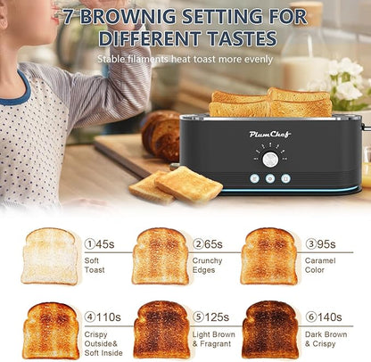 4-Slice Toaster, Extra Wide Long Slot Toaster, 7 Browning Settings, - Image 5
